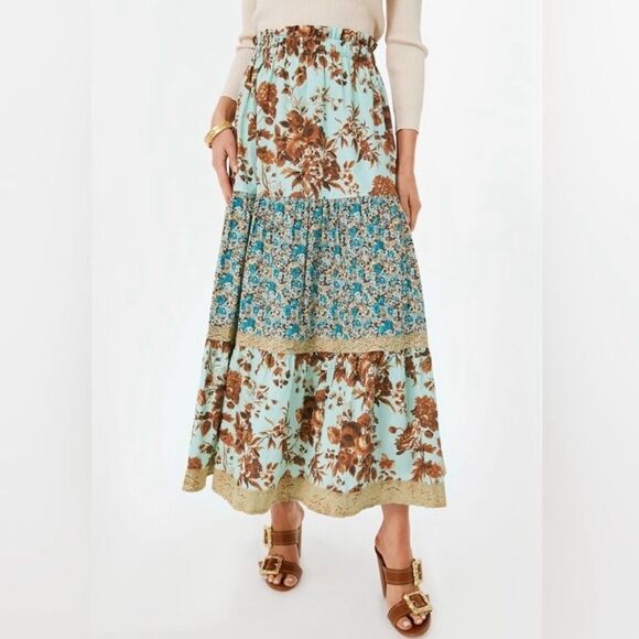 Tuckernuck Cotton Poplin Floral Edith Maxi Skirt Size XXXL - Picture 1 of 5